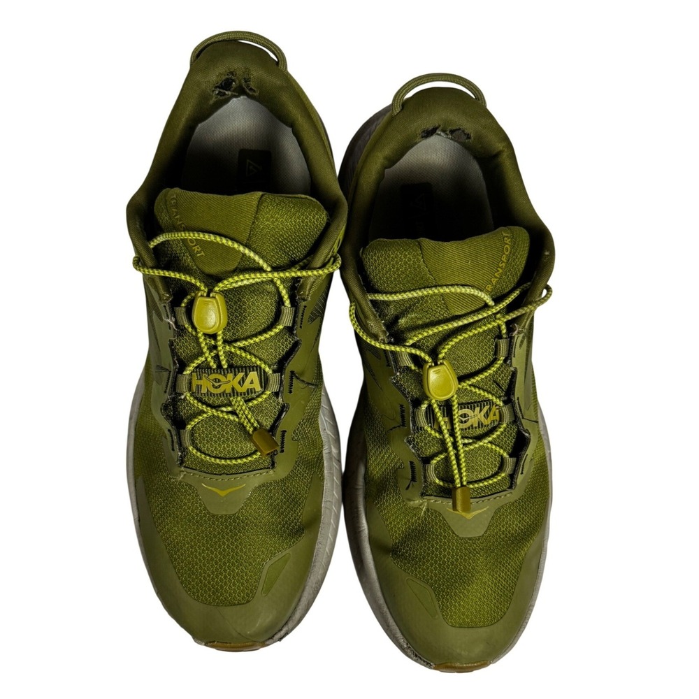 Hoka Transport Mens 9.5 Olive Green Low Top Hiking Walking Shoes 1123153-ATME